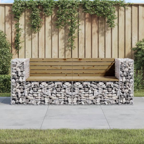 vidaXL Garden Bench Natural Wood and Galvanized Steel