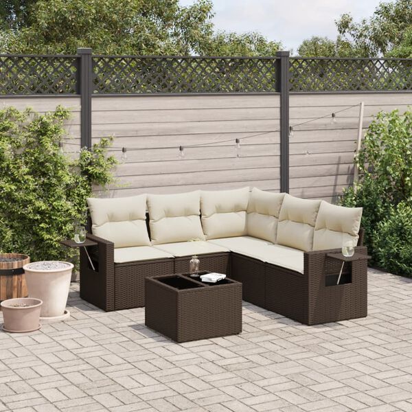 vidaXL Garden Sofa Set Brown