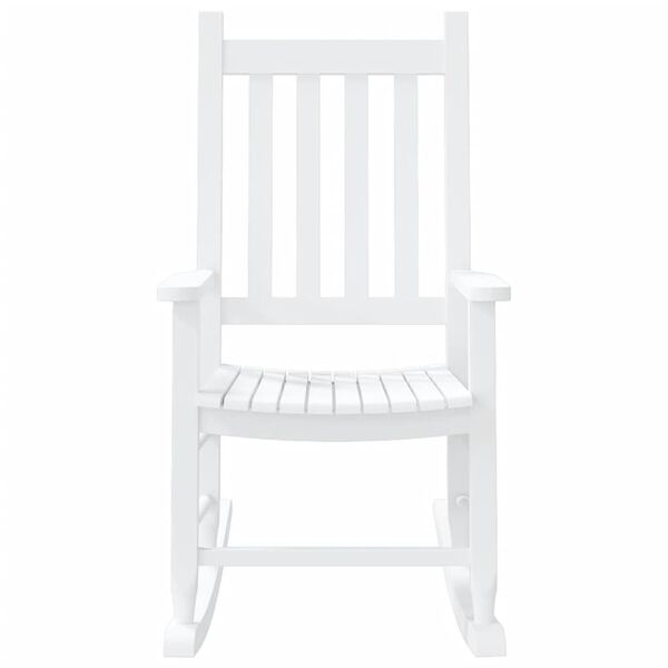 vidaXL Rocking Chair White Solid Poplar wood Small Durable