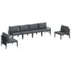 vidaXL Garden Sofa Set with Cushion 6 pcs Black Steel
