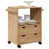 vidaXL Kitchen Trolley "OTTA" 23.2x17.7x31.5" Solid Wood Pine