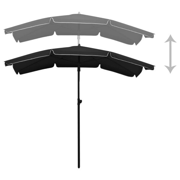 vidaXL Garden Parasol Black Polyester 78.7 x 51.2 in Collapsible