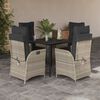 vidaXL 5 Piece Patio Dining Set with Cushions Light Grey Poly Rattan