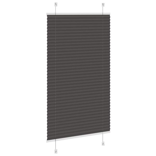 vidaXL Pleated Blind Black 100% Polyester 27.6x39.4 in
