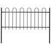 vidaXL Garden Fence with Hoop Top Steel 71.3"x39.4" Black