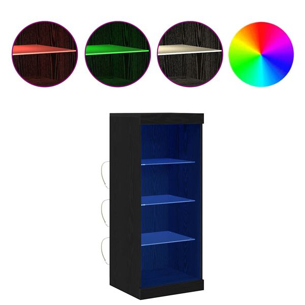 vidaXL Sideboard Black oak 41 x 37 x 100 cm Engineered wood