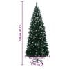 vidaXL Artificial Christmas Tree Green and White PVC and Steel 47.2 in