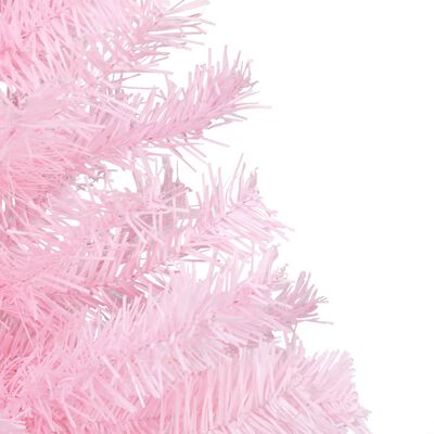 vidaXL Artificial Pre-lit Christmas Tree with Stand Pink 59.1" PVC