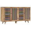 vidaXL Sideboard Natural wood grain with multicolor accents on doors