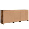 vidaXL Sideboard with LED Lights Smoked Oak 63.8"x14.6"x26.4"