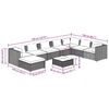 vidaXL Garden Lounge Set Black PE rattan Large Modular