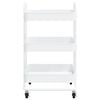 vidaXL 3-Tier Trolley White 16.9"x13.4"x31.1" Steel