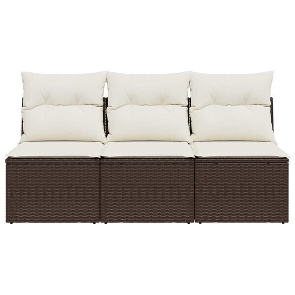 vidaXL Garden Sofa Brown, Cream White