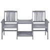 vidaXL Garden Chair With Tea Table Grey with cream cushions
