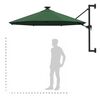 vidaXL Garden Parasol Green Polyester Large Tiltable Garden Parasol