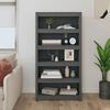vidaXL Book Cabinet Grey Solid pine wood Medium Book Cabinet