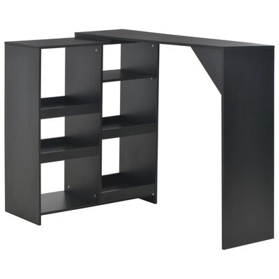 vidaXL Bar Table with Moveable Shelf Black 54.3"x15.4"x43.3"