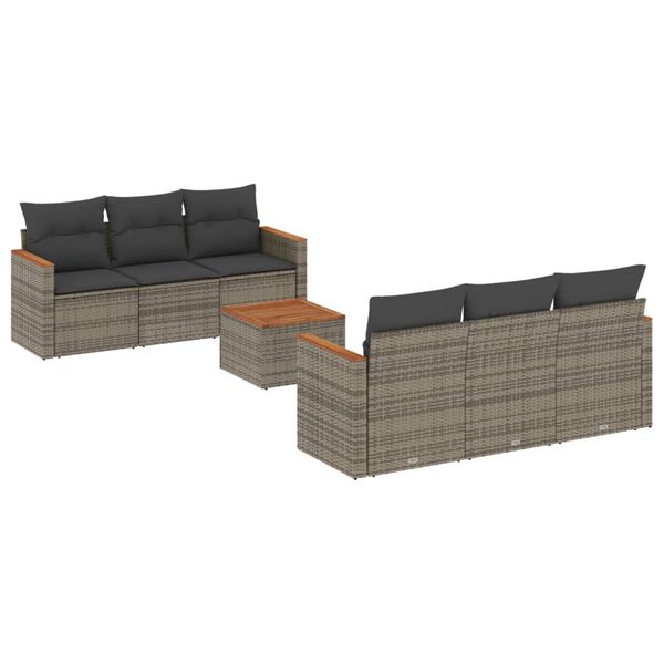 vidaXL Garden Sofa Set Grey