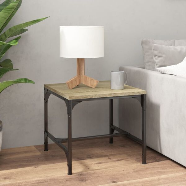 vidaXL Side Table Set of 2 Sonoma oak Engineered wood, steel Small
