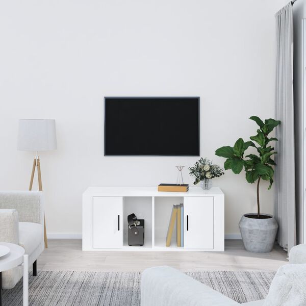 vidaXL TV Cabinet High gloss white Engineered wood TV Cabinet