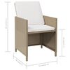 vidaXL Garden Dining Chair Set of 4 Beige, Cream White