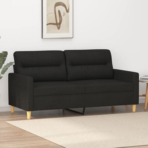 vidaXL 2-seater Sofa Black Polyester, Metal, Textilene 2-seater