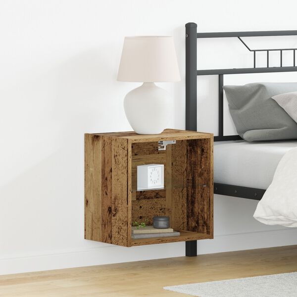 vidaXL Floating Shelf with Shelf 2 pcs Brown 15.75 x 11.22 x 15.75 in