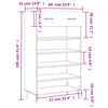 vidaXL Shoe Cabinet High gloss white Engineered wood, iron, aluminum