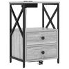 vidaXL Bedside Cabinet Grey Sonoma 15.75 x 12.20 x 23.62 in