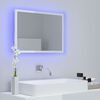 vidaXL Mirror High gloss white Engineered wood, acrylic Medium