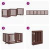 vidaXL Dog Gate Set of 6 Brown Poplar Wood with Water-based Paint