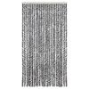 vidaXL Fly Curtain Grey and Black and White 39.4x90.6" Chenille