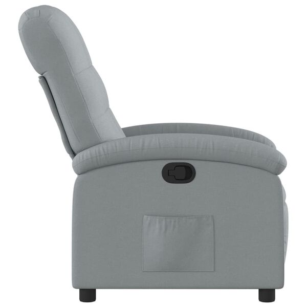 vidaXL Recliner Chair Light grey 100% polyester fabric, metal, plywood