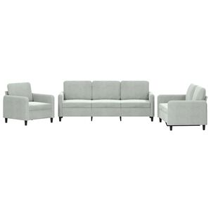 vidaXL Sofa Set Light Grey Velvet