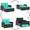 vidaXL Patio Sofa Black PE Rattan 2-Seater
