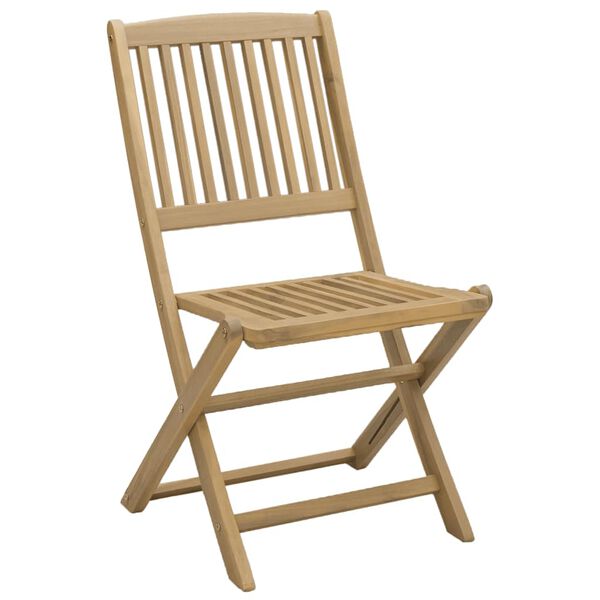 vidaXL Garden Chair Set of 8 Light Wood Solid Acacia wood Standard
