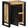 vidaXL Bedside Cabinet Natural wood, Black Solid Mango Wood, Iron Medium