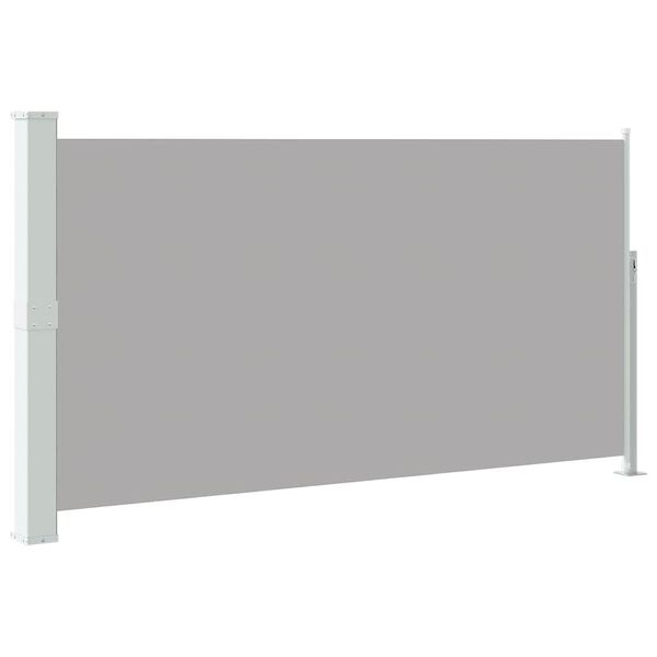 vidaXL Side Awning Grey screen, Green grey posts