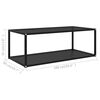 vidaXL Coffee Table Black Tempered Glass Medium Coffee Table