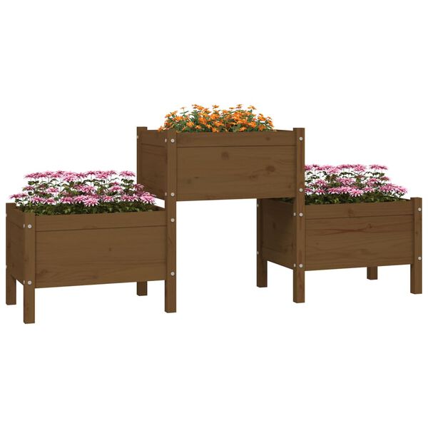 vidaXL Planter Honey Brown Solid Pine Wood Large Planters Planter
