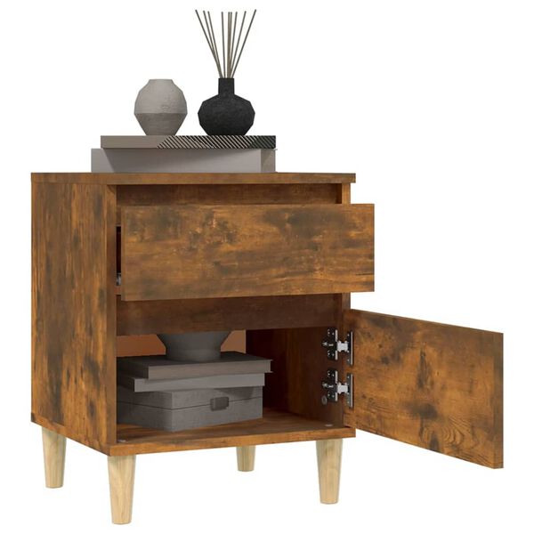 vidaXL Bedside Cabinet Set of 2 Smoked oak
