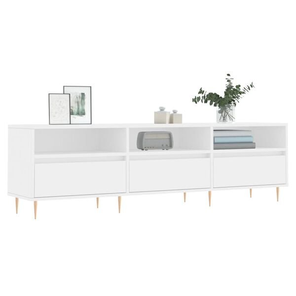vidaXL TV Cabinet White Engineered wood, iron TV Cabinet Rectangular