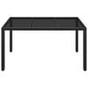 vidaXL Garden Table With Glass Top Black