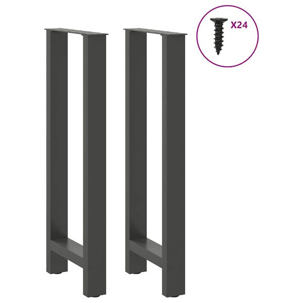 vidaXL Coffee Table Leg Set of 2 Anthracite Powder-Coated Steel