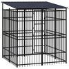 vidaXL Dog Kennel Black Powder-coated steel 39.7 sq ft Durable