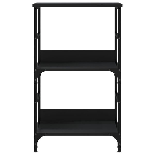 vidaXL Bookshelf Black Engineered wood 19.7x13.0x32.3 in Bookshelf