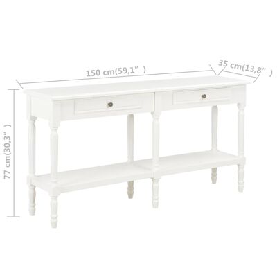 vidaXL Sideboard White 59.1"x13.8"x30.3" Solid Wood