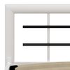 vidaXL Bed Frame White and Black Metal 55 x 79 in Decorative Inlays