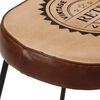 vidaXL Bar Stool Set of 2 Dark Brown Faux Leather, Metal, Canvas