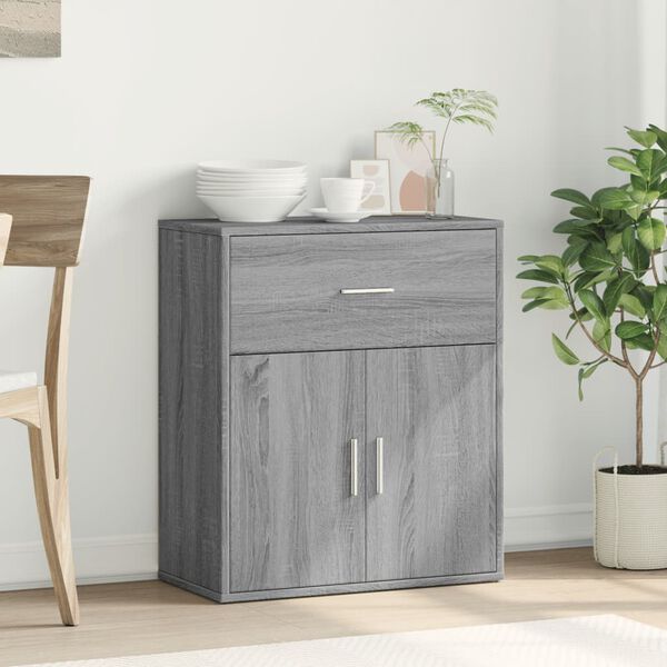 vidaXL Sideboard Gray Sonoma 23.6"x12.2"x27.6" Engineered Wood